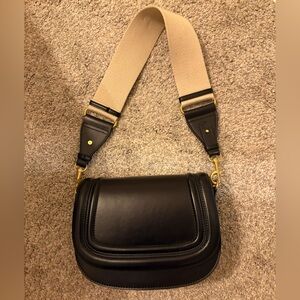 Zara Black Leather Shoulder / Crossbody Bag